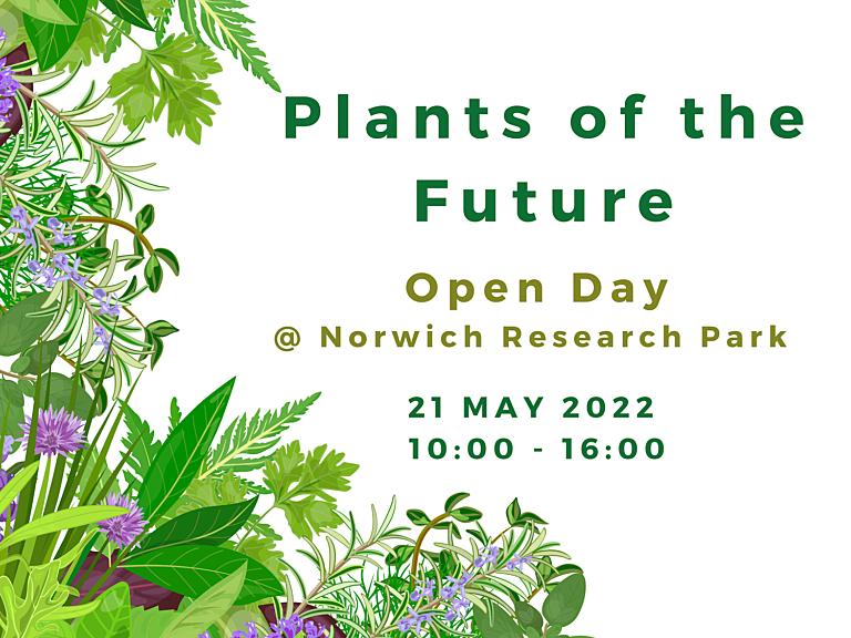Plants of the future. Open day at Norwich Research Park with science exhibits, tours and family-friendly activities. 21 May 2022 10:00 - 16:00