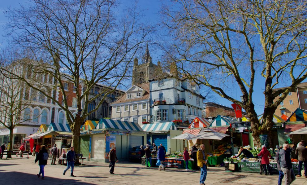 Photo of Norwich Market and Sir Garnet pub